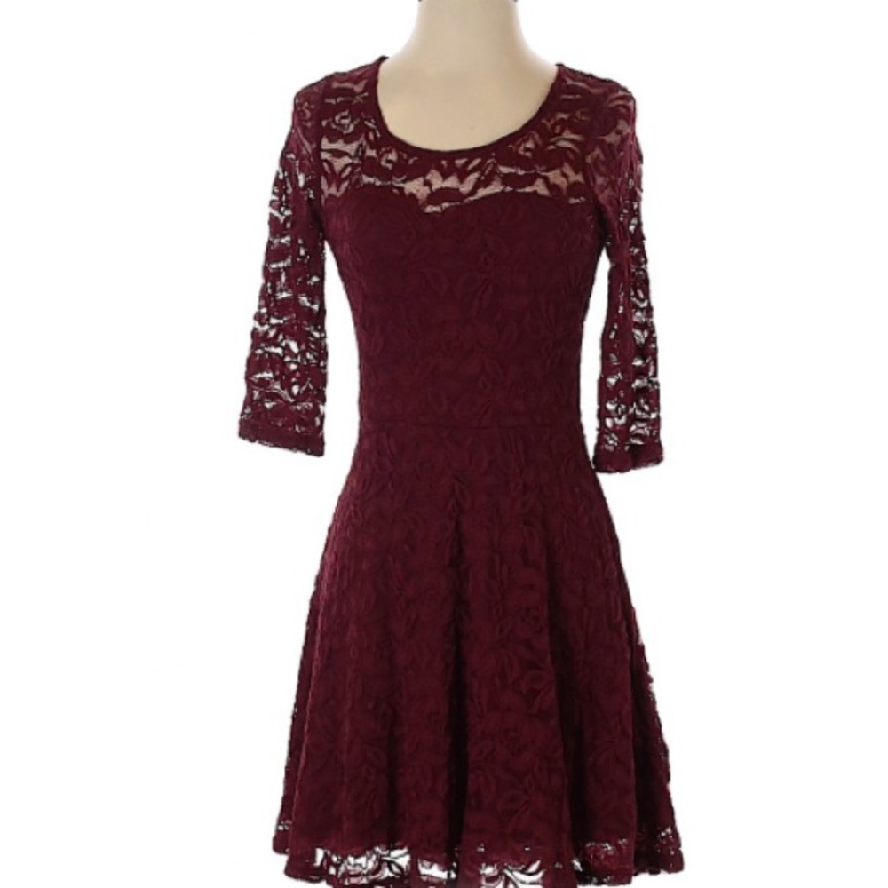 Burgundy Lace Dress